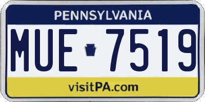 PA license plate MUE7519