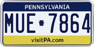 PA license plate MUE7864