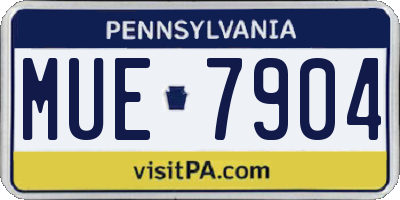 PA license plate MUE7904