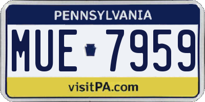 PA license plate MUE7959