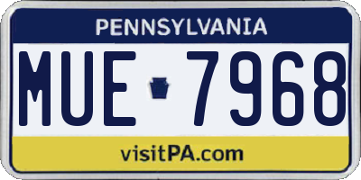 PA license plate MUE7968