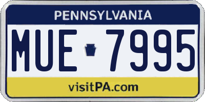 PA license plate MUE7995