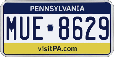 PA license plate MUE8629