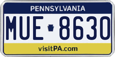 PA license plate MUE8630