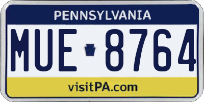PA license plate MUE8764