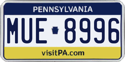 PA license plate MUE8996