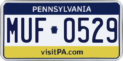 PA license plate MUF0529