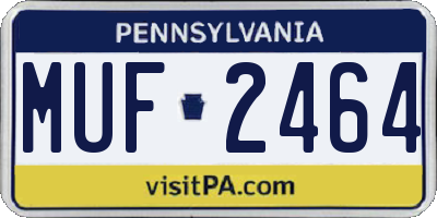 PA license plate MUF2464