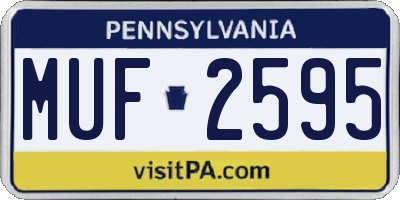 PA license plate MUF2595