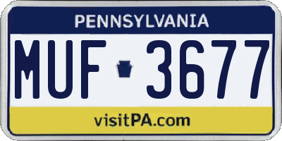 PA license plate MUF3677