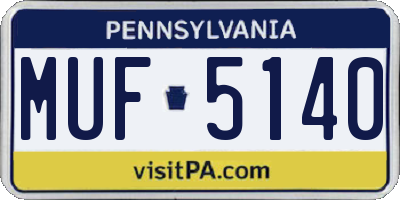 PA license plate MUF5140