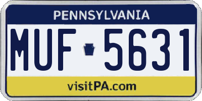 PA license plate MUF5631