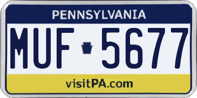 PA license plate MUF5677