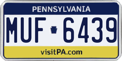 PA license plate MUF6439