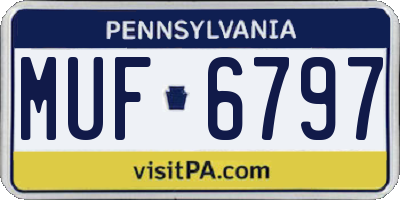 PA license plate MUF6797
