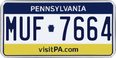 PA license plate MUF7664