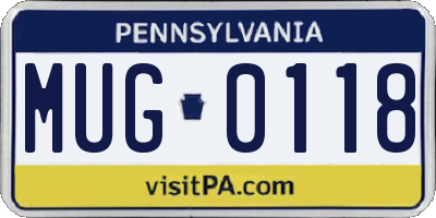 PA license plate MUG0118