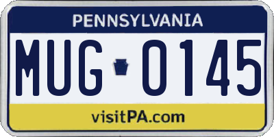 PA license plate MUG0145