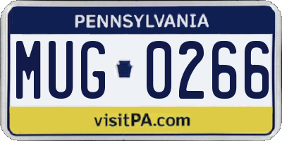 PA license plate MUG0266