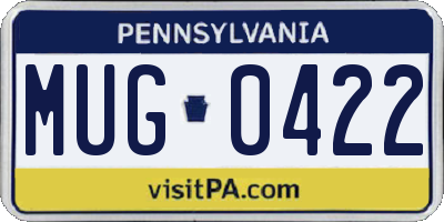 PA license plate MUG0422
