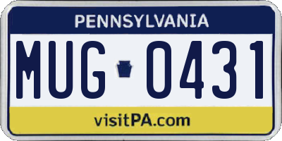 PA license plate MUG0431