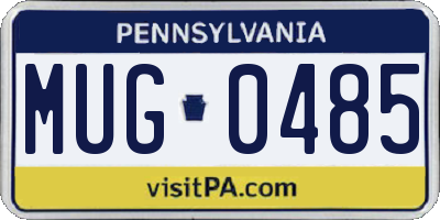 PA license plate MUG0485