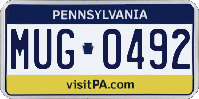 PA license plate MUG0492