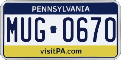 PA license plate MUG0670