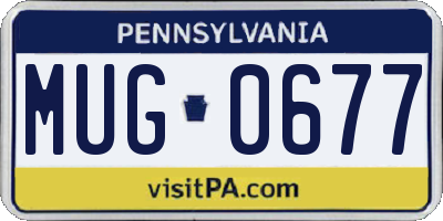 PA license plate MUG0677