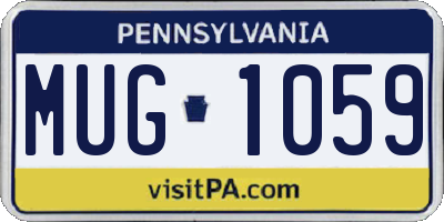 PA license plate MUG1059