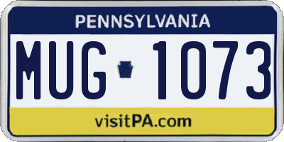 PA license plate MUG1073