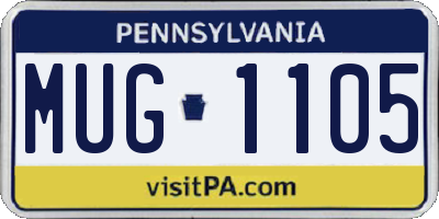 PA license plate MUG1105