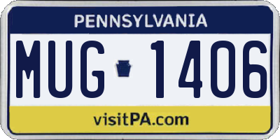 PA license plate MUG1406