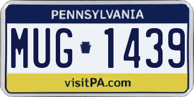 PA license plate MUG1439
