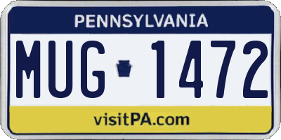 PA license plate MUG1472