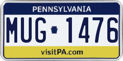 PA license plate MUG1476