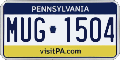 PA license plate MUG1504