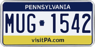 PA license plate MUG1542