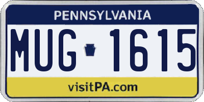 PA license plate MUG1615