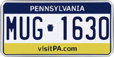PA license plate MUG1630