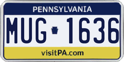 PA license plate MUG1636