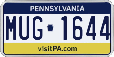 PA license plate MUG1644