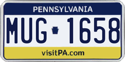PA license plate MUG1658