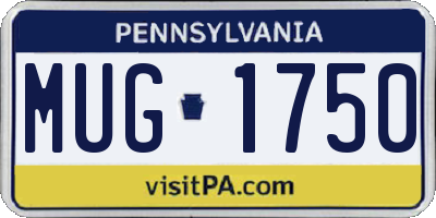 PA license plate MUG1750