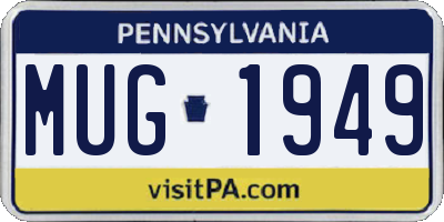 PA license plate MUG1949