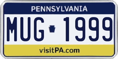 PA license plate MUG1999