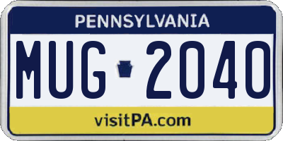 PA license plate MUG2040