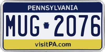 PA license plate MUG2076