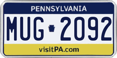 PA license plate MUG2092