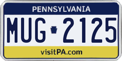 PA license plate MUG2125